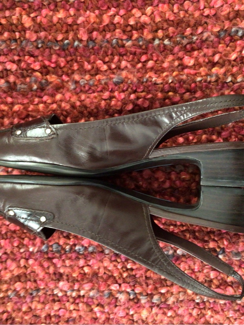 Easy Spirit Brown Leather Croc-Texture Slingback Mules - 8.5W - Picture 3 of 6